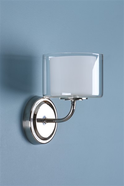 (image for) Laura Ashley Southwell Wall Light Polished Nickel & Glass Shade